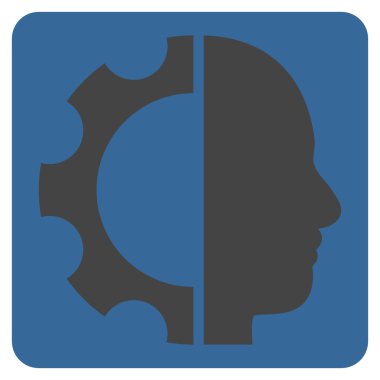 Cyborg Gear Flat Vektör Sembolü