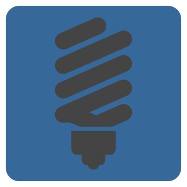 Floresan ampul düz vektör simgesi