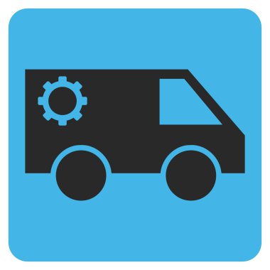 Hizmet araba düz vektör simgesi