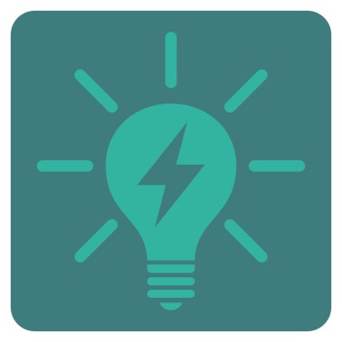 Elektrik ışık ampul düz vektör simgesi