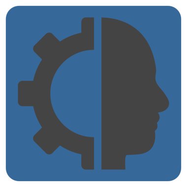 Cyborg vites düz vektör piktogram