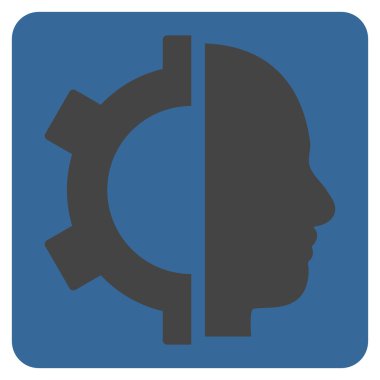 Cyborg vites düz vektör piktogram