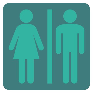 WC kişi düz vektör simgesi