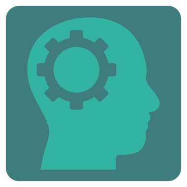 Intellect Gear Flat Vektör Simgesi