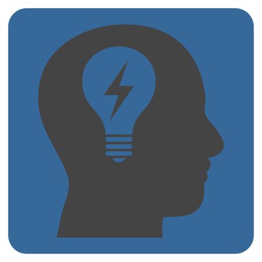 Kafası ampul düz vektör piktogram