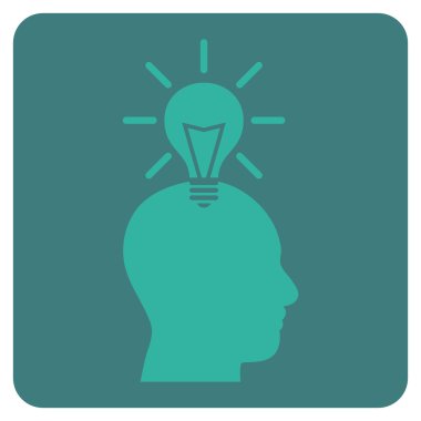 Dahi ampul düz vektör piktogram