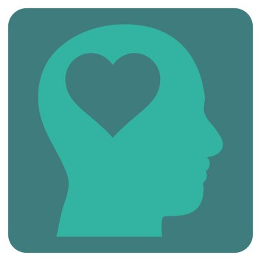 Sevgili baş düz vektör piktogram