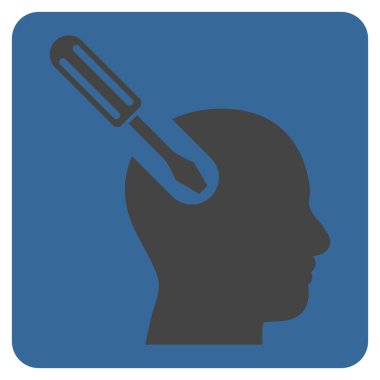 Beyin Aracı Düz Vektör Sembolü