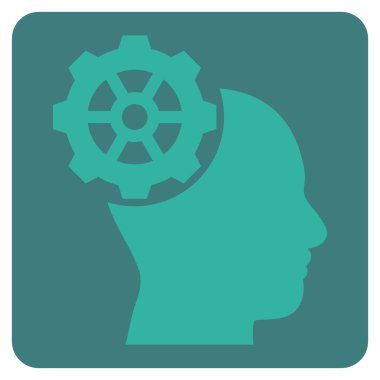 Düz vektör piktogram kafa dişli