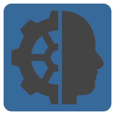 Cyborg Gear Flat Vektör Sembolü