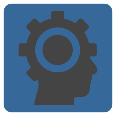 Cyborg vites düz vektör piktogram