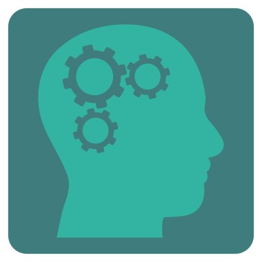 Beyin Dişlileri Düz Vektör Piktogramı