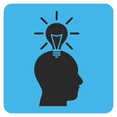 Genius Ampul Düz Vektör Simgesi