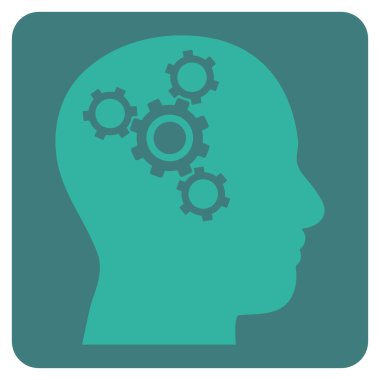 Beyin mekanik düz vektör piktogram