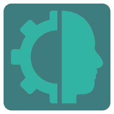 Cyborg Gear Flat Vektör Sembolü