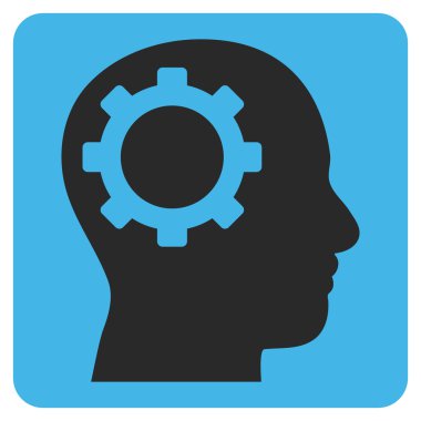 Intellect Gear Flat Vektör Simgesi