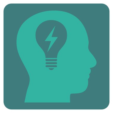 Baş Ampul Düz Vektör Simgesi