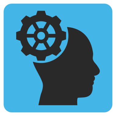 Düz vektör piktogram kafa dişli