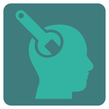 Beyin Aracı Düz Vektör Sembolü