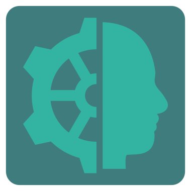 Cyborg Gear Flat Vektör Sembolü