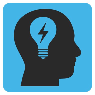 Baş Ampul Düz Vektör Simgesi