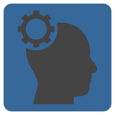 Akıl vites düz vektör piktogram