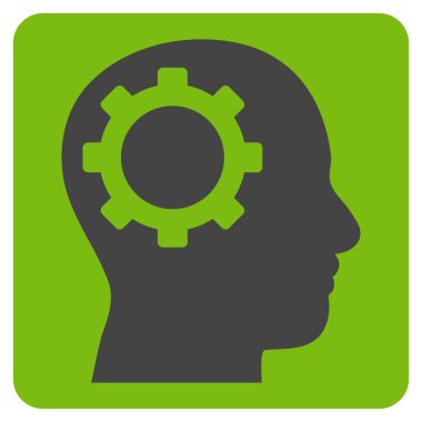 Intellect Gear Flat Vektör Simgesi