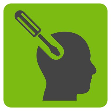 Beyin Aracı Düz Vektör Sembolü