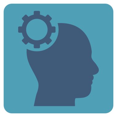 Intellect Gear Flat Vector Symbol