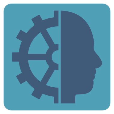 Cyborg vites düz vektör piktogram