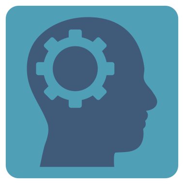 Intellect Gear Flat Vektör Simgesi