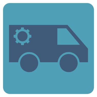 Hizmet araba düz vektör piktogram