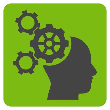 Beyin mekanik düz vektör piktogram