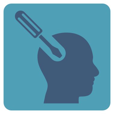 Beyin Aracı Düz Vektör Sembolü