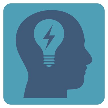 Baş Ampul Düz Vektör Sembolü