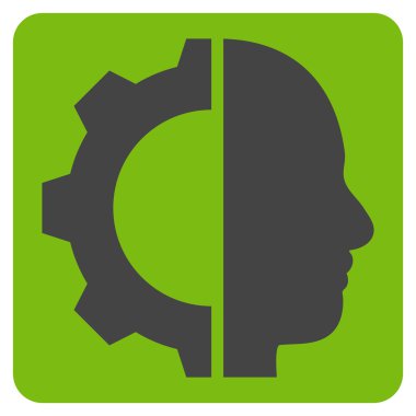 Cyborg vites düz vektör piktogram