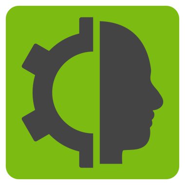 Cyborg Gear Flat Vektör Sembolü