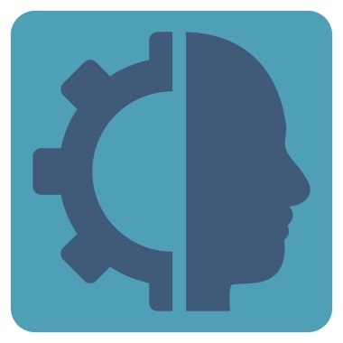 Cyborg vites düz vektör piktogram