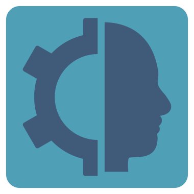 Cyborg Gear Flat Vektör Simgesi