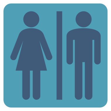 WC kişi düz vektör simgesi