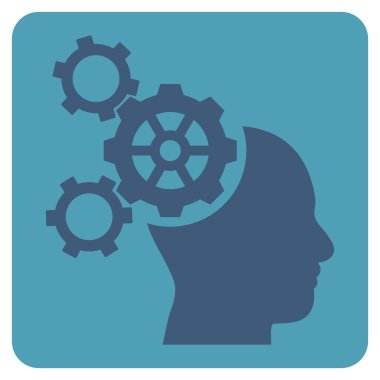 Beyin mekanik düz vektör piktogram