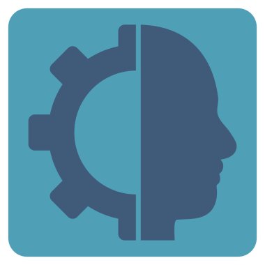 Cyborg vites düz vektör piktogram