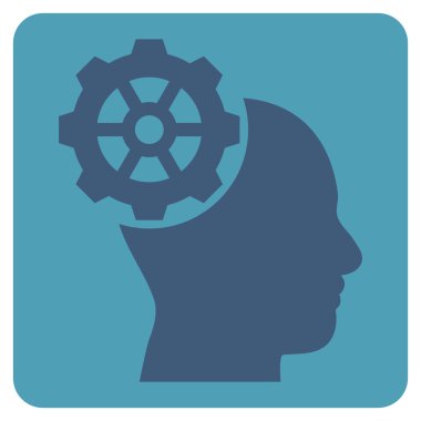 Düz vektör piktogram kafa dişli