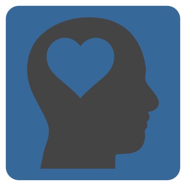 Sevgili baş düz vektör piktogram