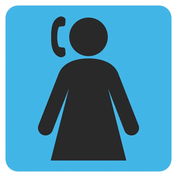Καλώντας γυναίκα επίπεδη διάνυσμα εικονόγραμμα — Διανυσματικό Αρχείο