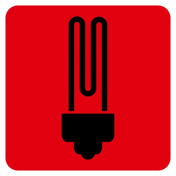 Fluorescent Bulb Flat Vector Symbol — Stock Vector