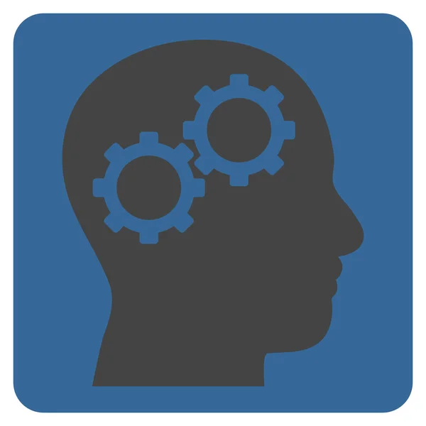 Brain Gears Flat Vector Icon — Stock Vector