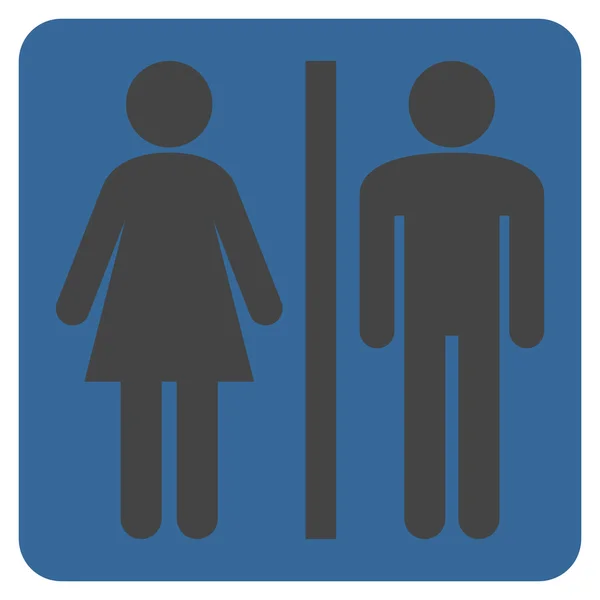 WC Persone Pittogramma vettoriale piatto — Vettoriale Stock
