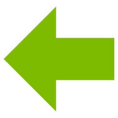 Ok sol düz vektör simgesi