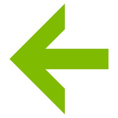 Ok sol düz vektör simgesi